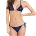 L'Agent by Agent Provocateur Women's Navy Sevilla Glitter Bikini Top