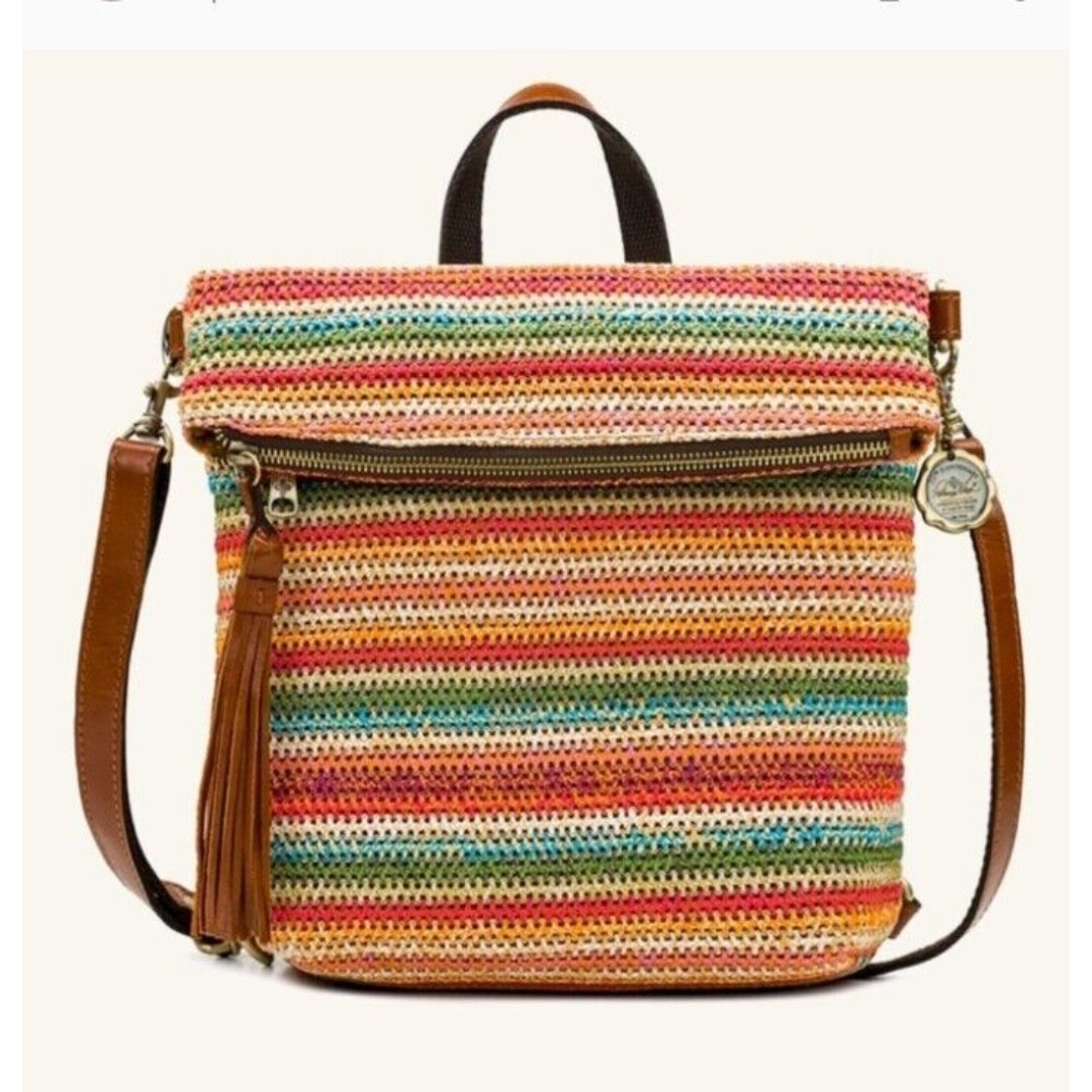 Patricia Nash Luzille Crossbody Backpack Zigzag Woven NWOT 229