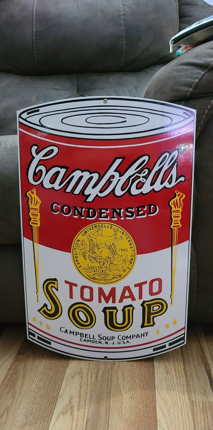 large Campbell's Soup vintage porcelain sign