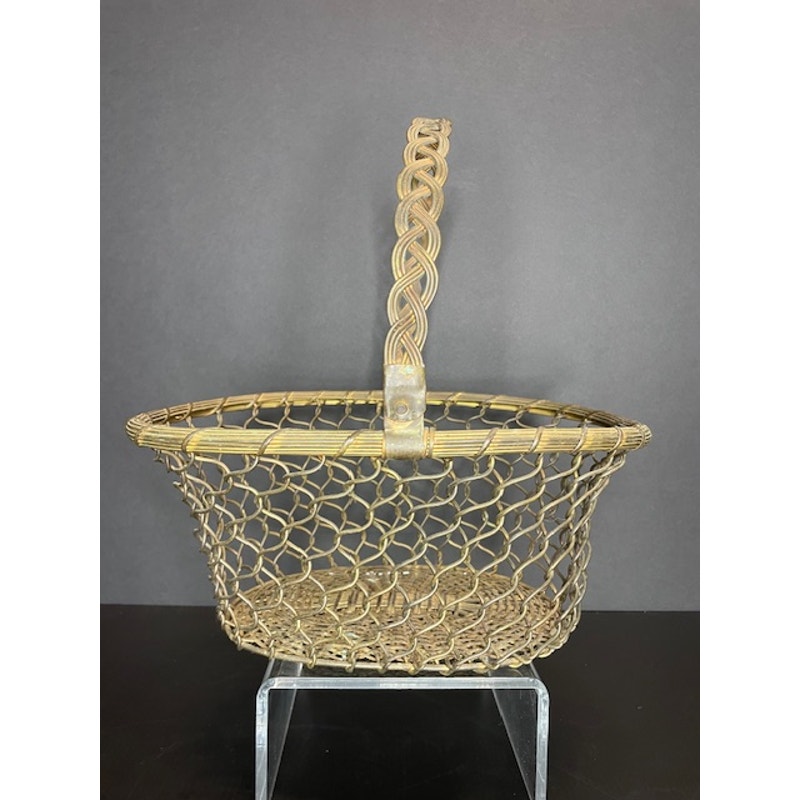12 Woven BRASS basket with handle