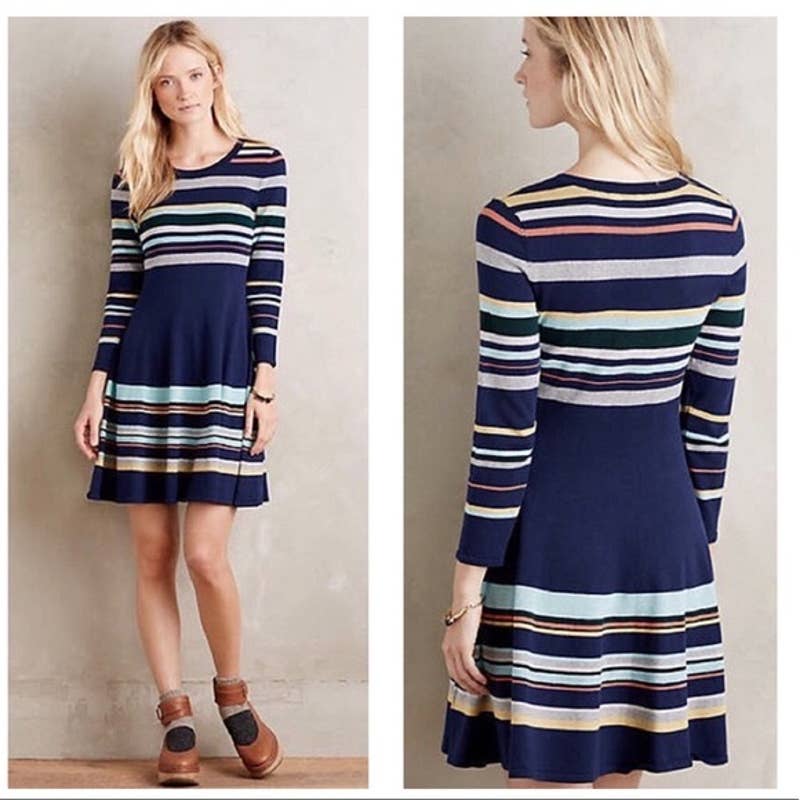 Anthropologie Moth Striped Dress