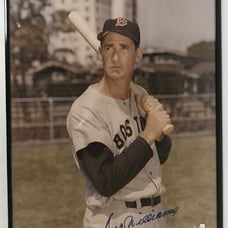 Ted Williams Signed Autographed Glossy Photo 15x17 Framed Matted Display