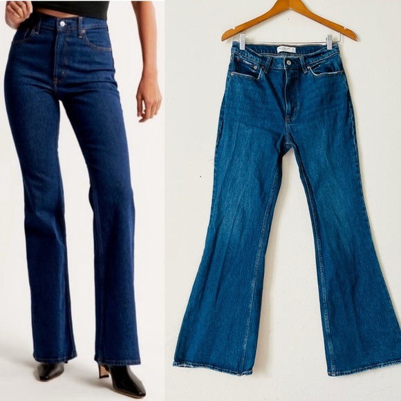 Abercrombie & Fitch SIZE 28 The Vintage Flare High Rise Jeans in dark wash