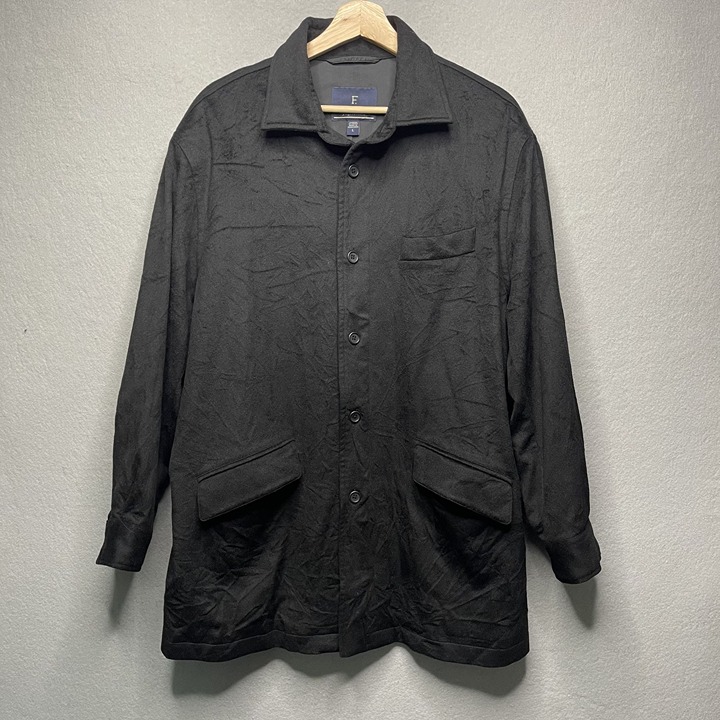 Men’s Faconnable Lightweight Wool Jacket Size Large Classic Black