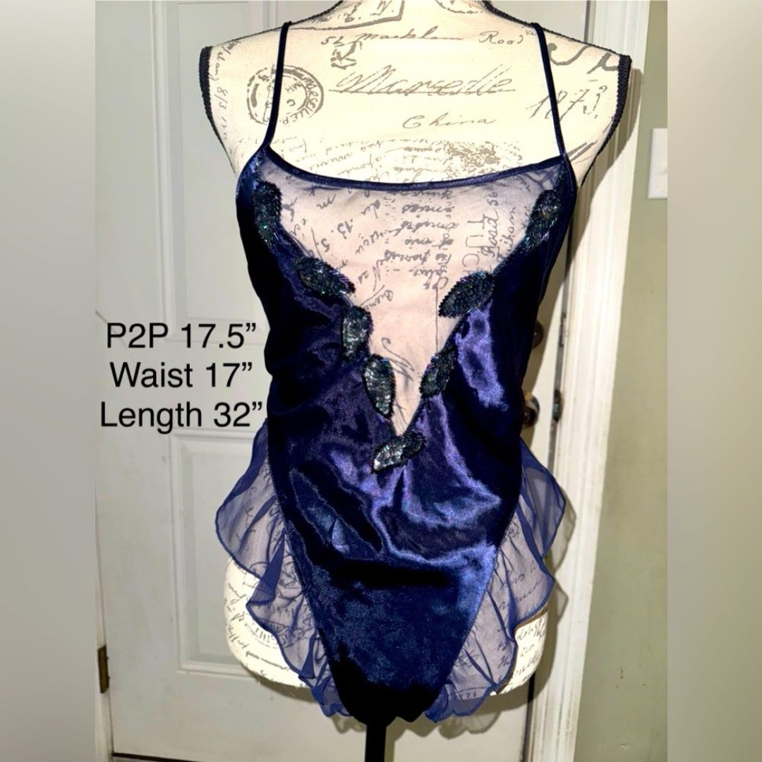 Victorias Secret Gold Label Vintage Teddy With High Leg and Sheer Back Small