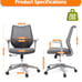 New! Unopened! Ergonomic Office Chair, Comfy Swivel Mesh Chair Movable Cushion L