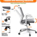 New! Unopened! Ergonomic Office Chair, Comfy Swivel Mesh Chair Movable Cushion L