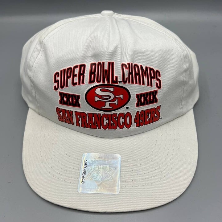 Vintage San Francisco 49ers Hat Super Bowl Champs Logo 7 Snap Back Cap New Men