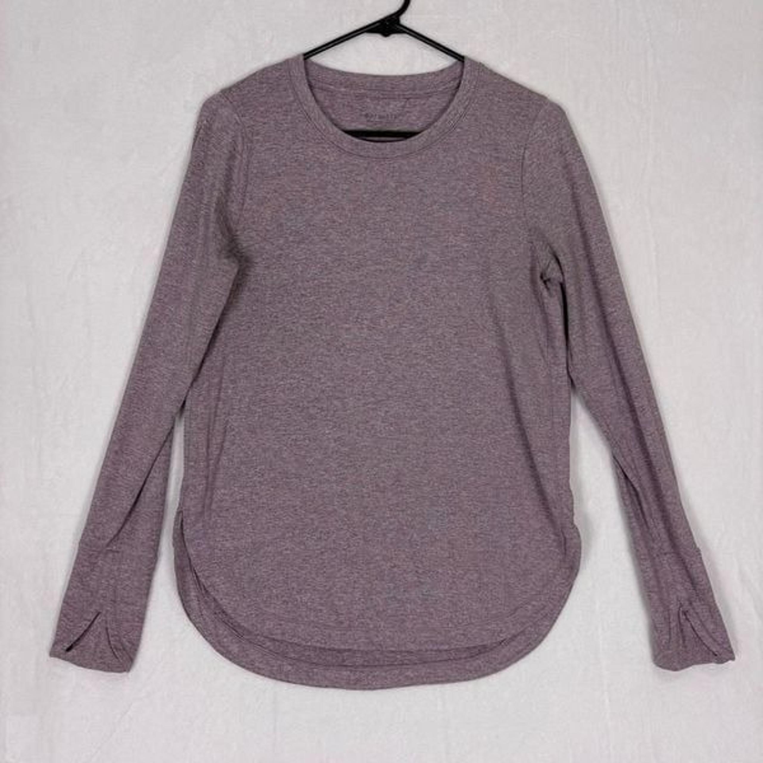 Athleta Heathered Purple Long Sleeve Workout Top Women's Size Small