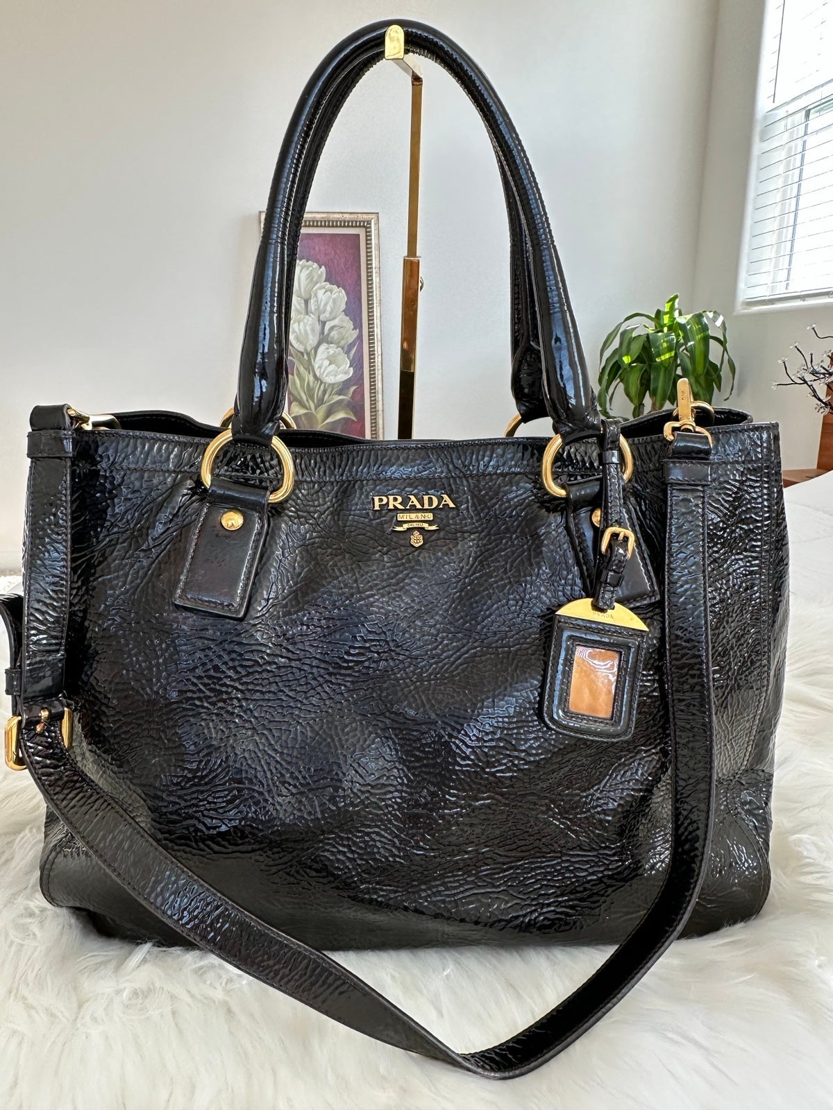 Authentic Prada Black Leather