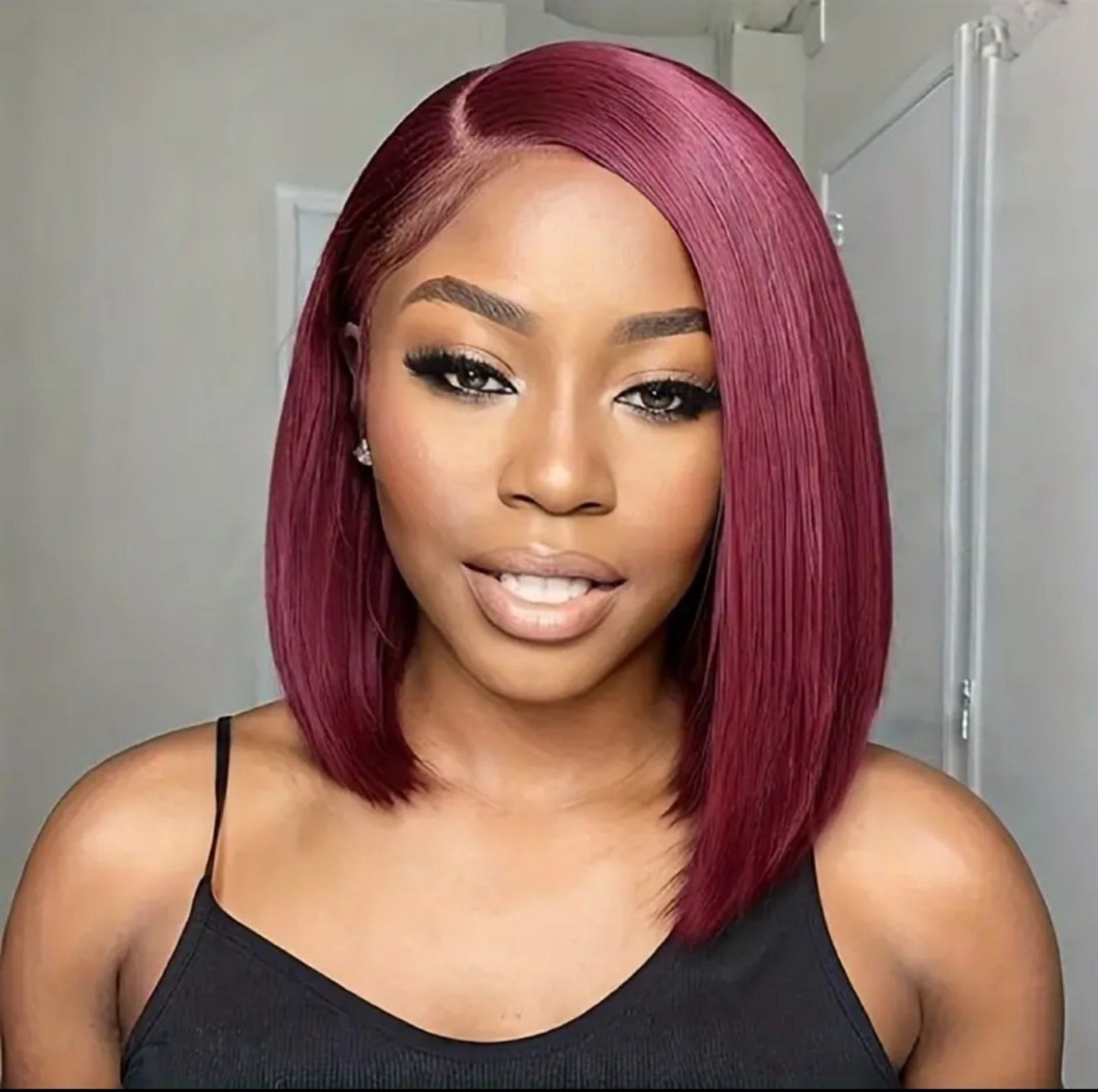13x4 Bob straight Human Hair Wigs frontal lace 12 Inch 180% Density