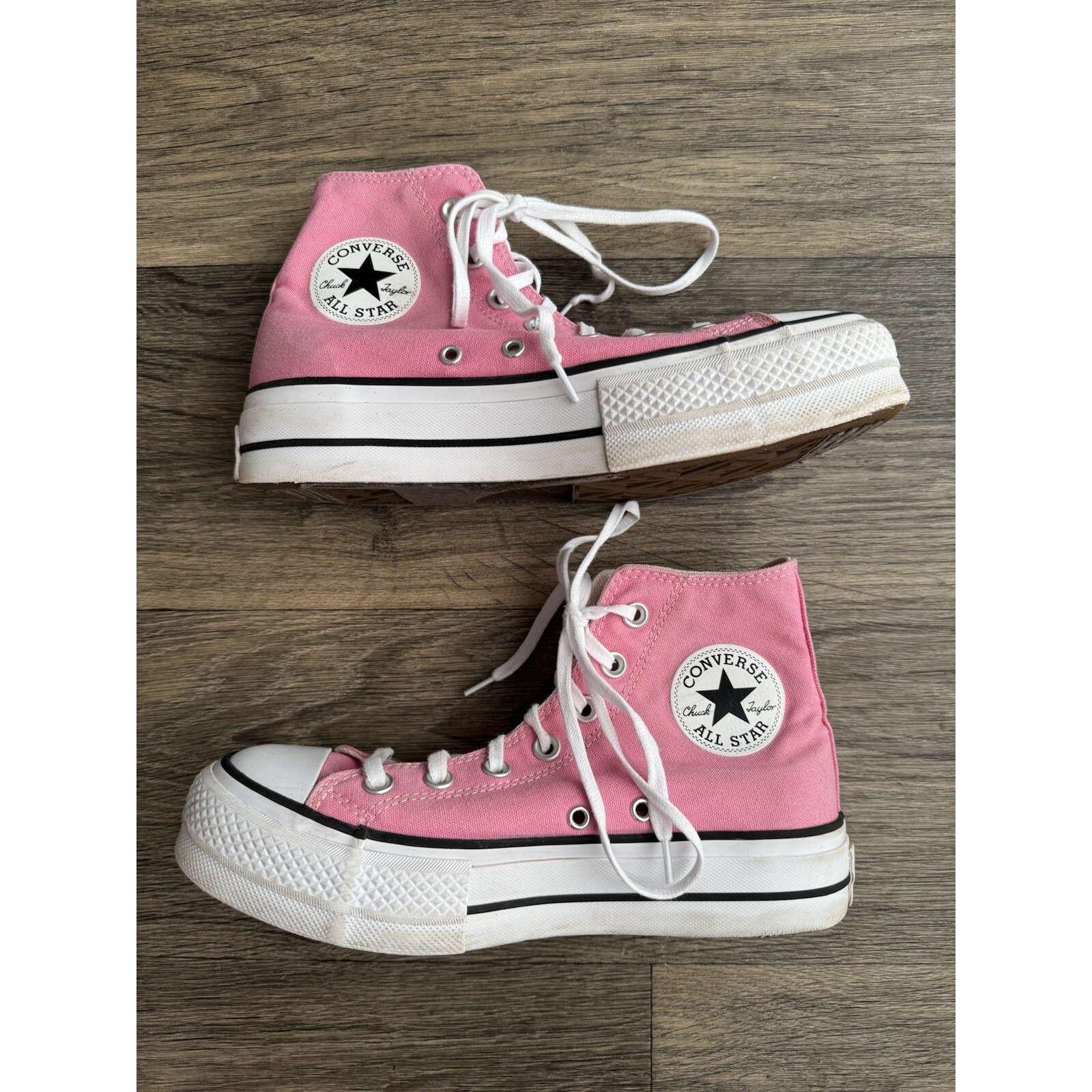 Converse High Top Pink All Star Platform Womens Size 7.5 Athletic Shoes Sneakers