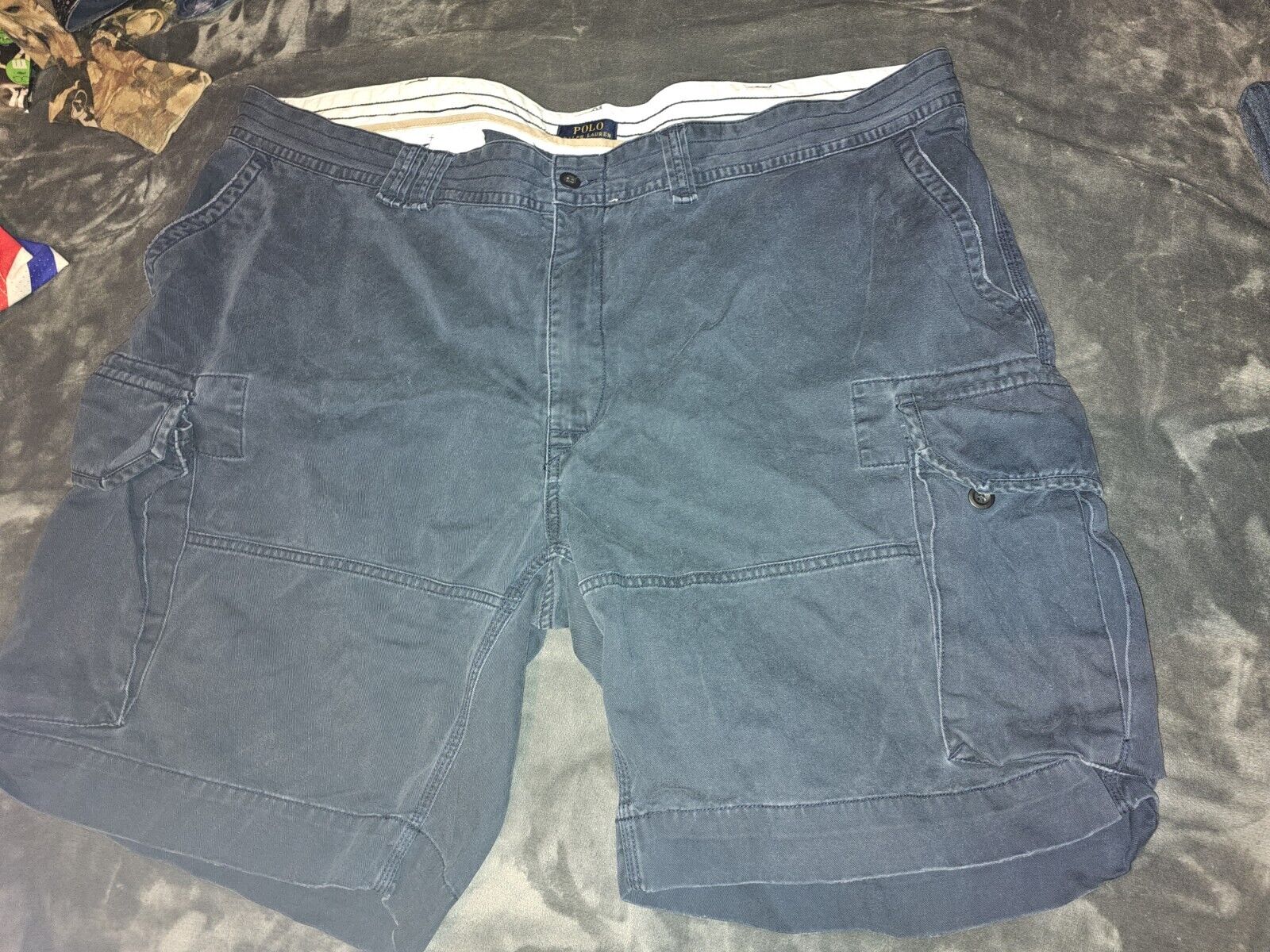 Polo Ralph Lauren Shorts Mens 48B Navy Blue Cargo Utility Casual EUC