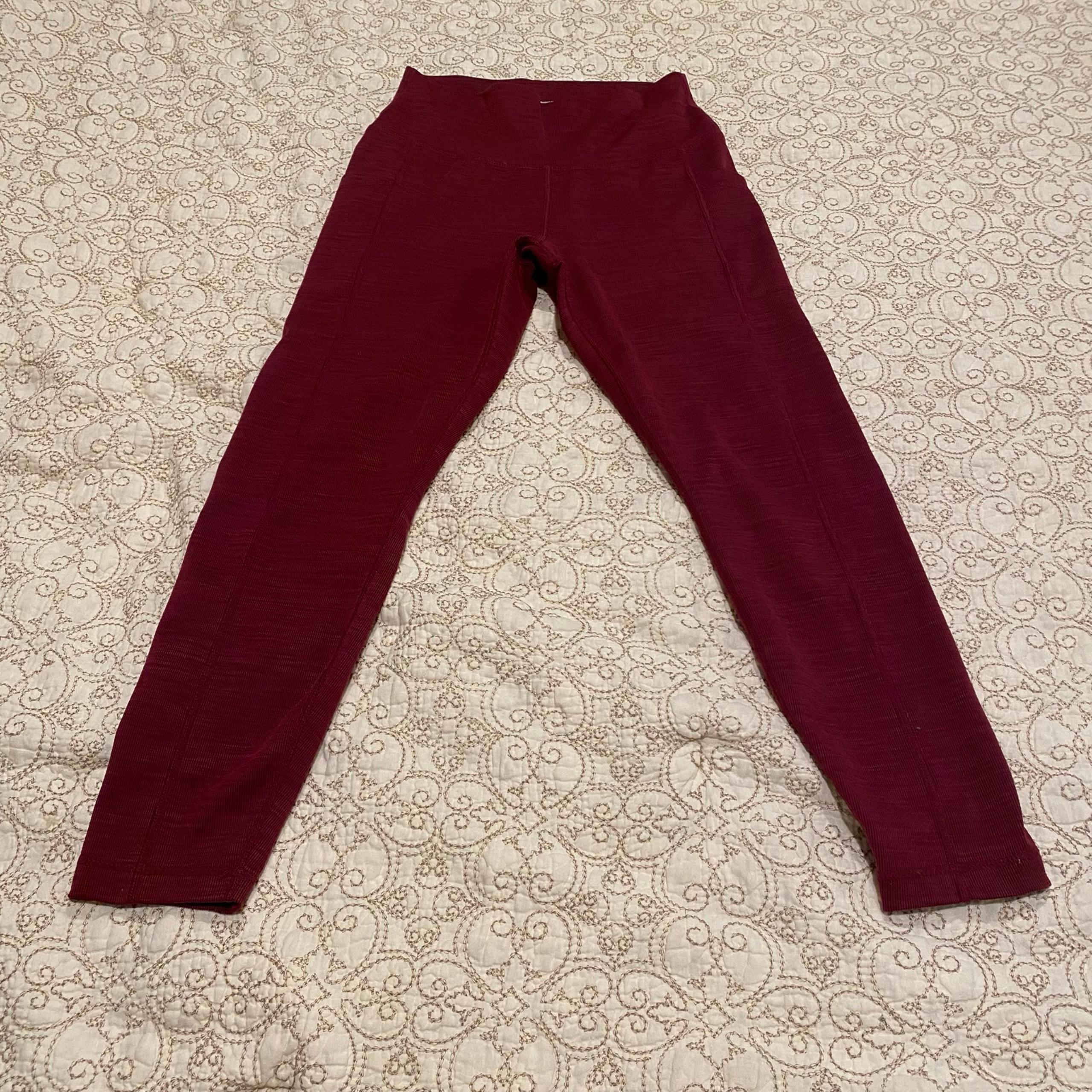 Member’s Mark Women’s Maroon Ribbed Leggings Size Large