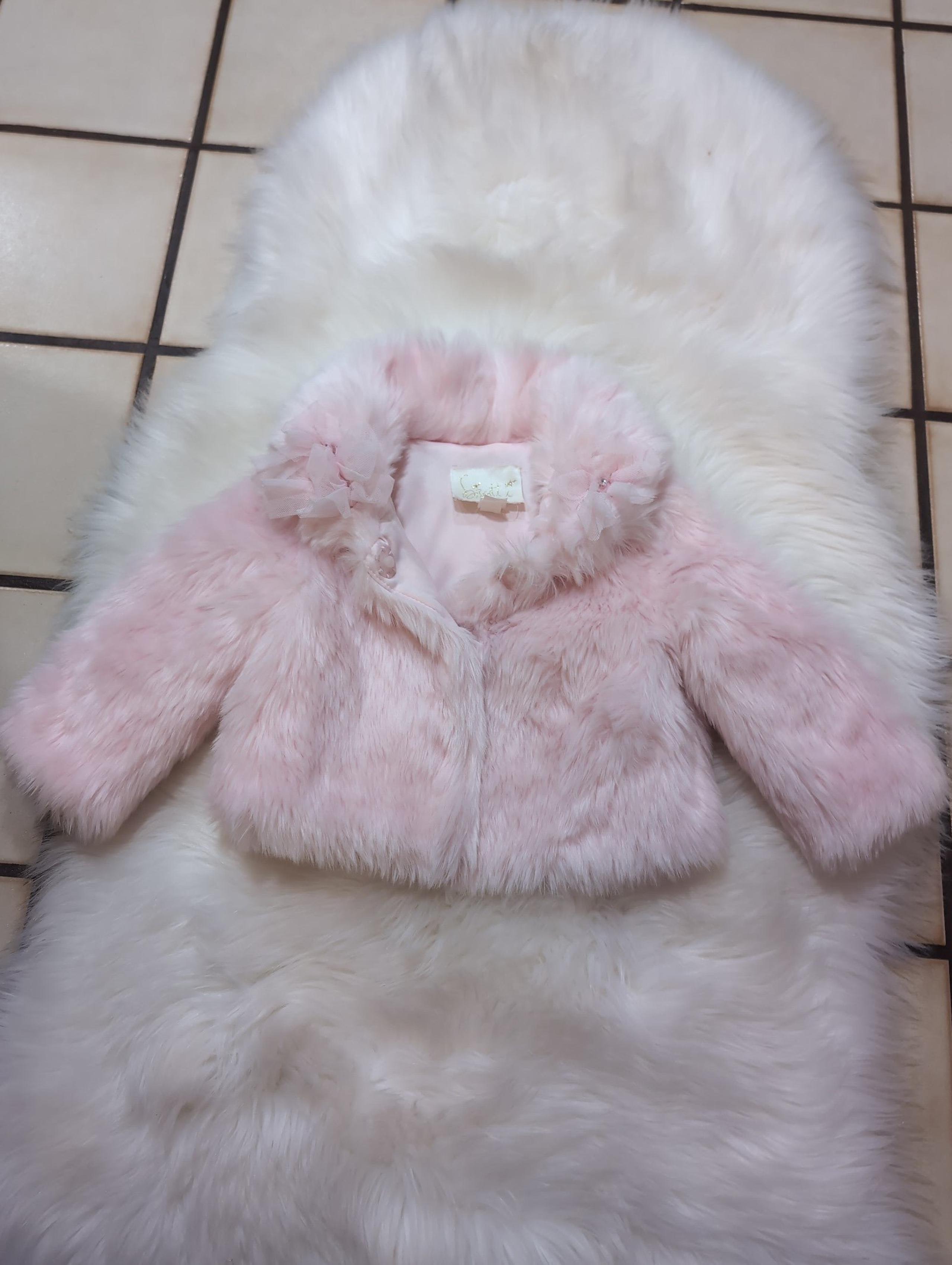 Pink Faux Fur Coat, 18 mths