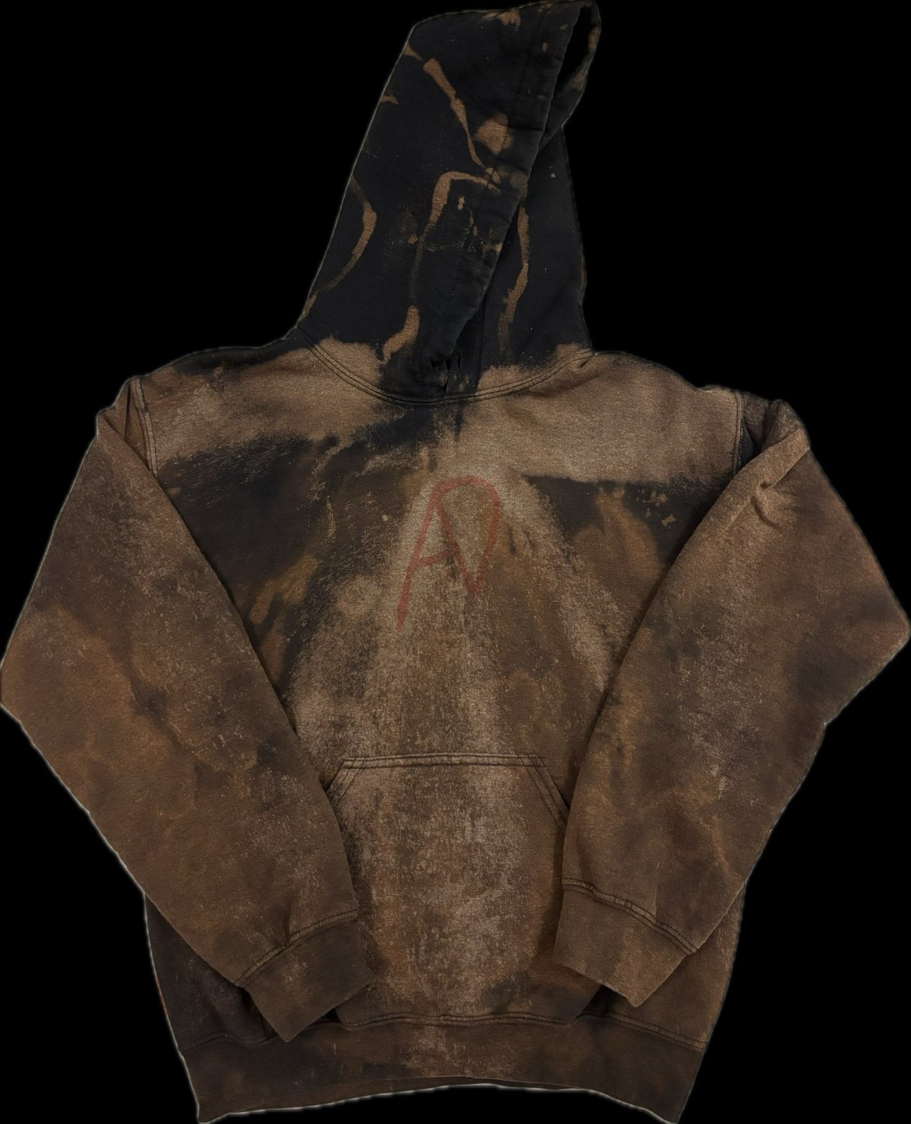 Eye bleached black hoodie