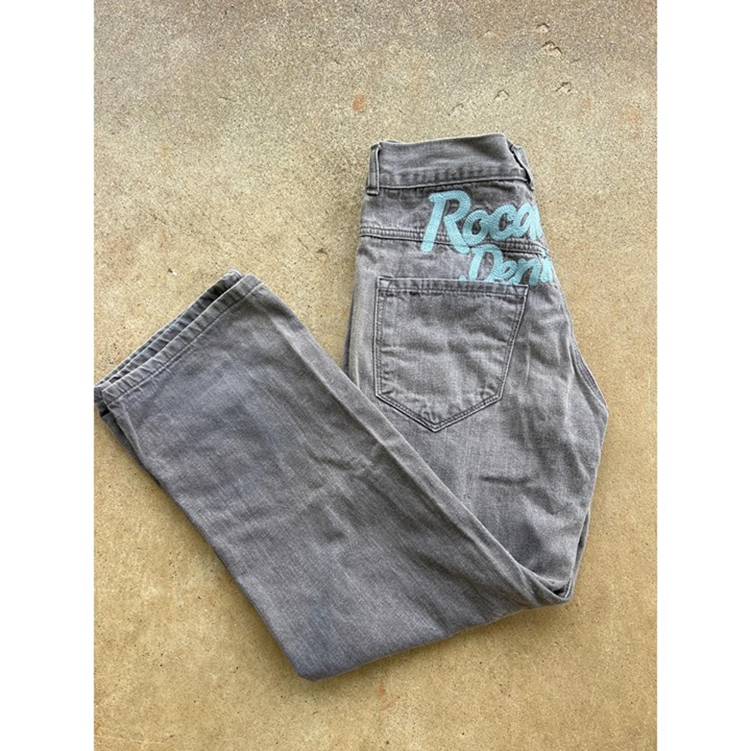 Vintage Rocawear Mens Gray Baggy Hip Hop Skater Jeans Size 34 Y3