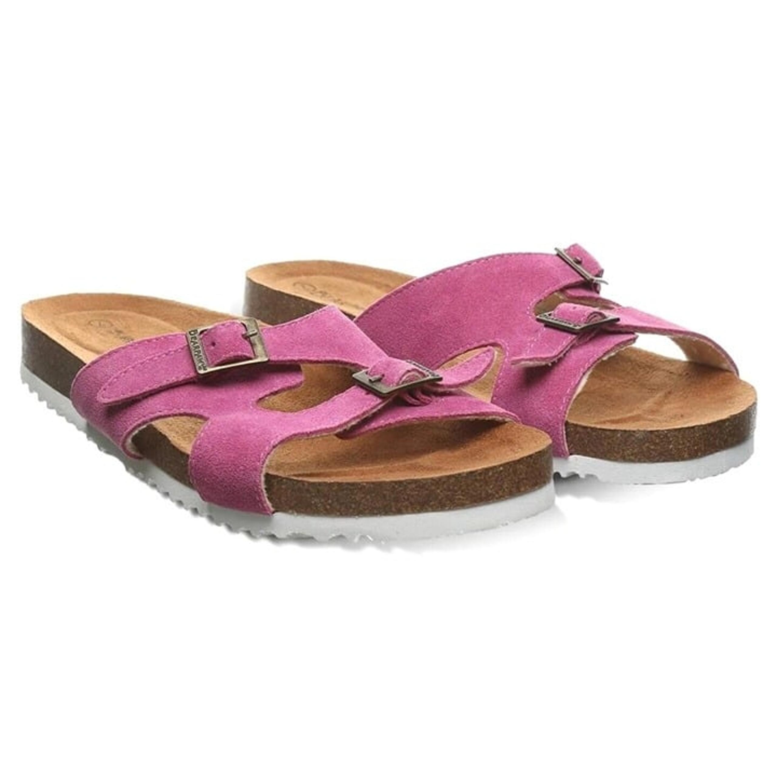 BEARPAW Jaycee Slip On Sides Pink Comfort Buckle Sherpa Sandals - Women's Size 8