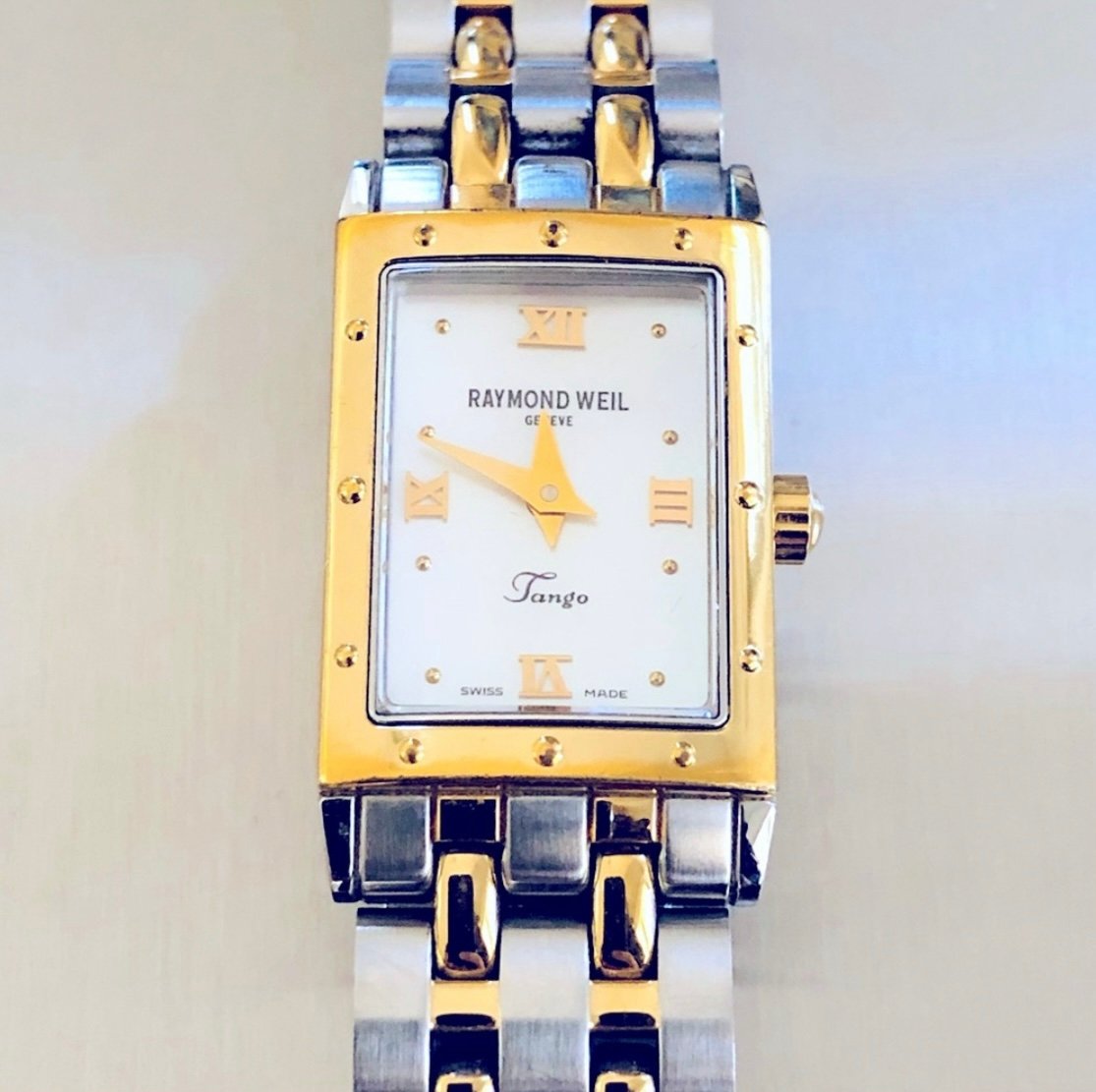 Raymond Weil 18K Gold Stainless Steel Tango Watches Mother of Pearl Ladies Watch