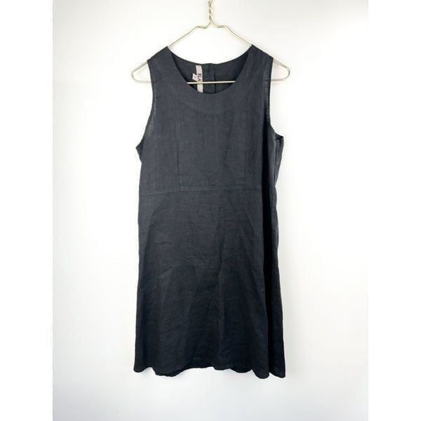 Flax Linen Size Small Women’s Dress Back Button Detail Shift Dress Sleeveless