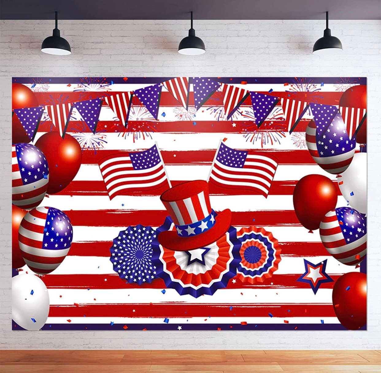 6.9 x 4.9 ft american flag backdrop