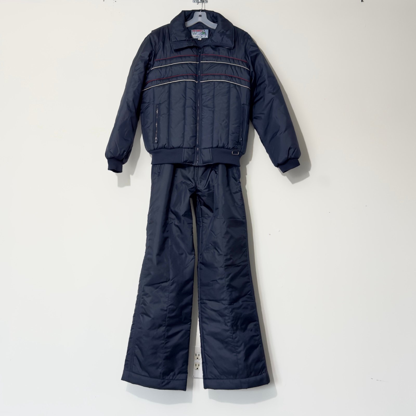 SKI MOVES Vintage 80s 90s Navy Ski Bibs and Coat Matching Set Mens LT Large Tall