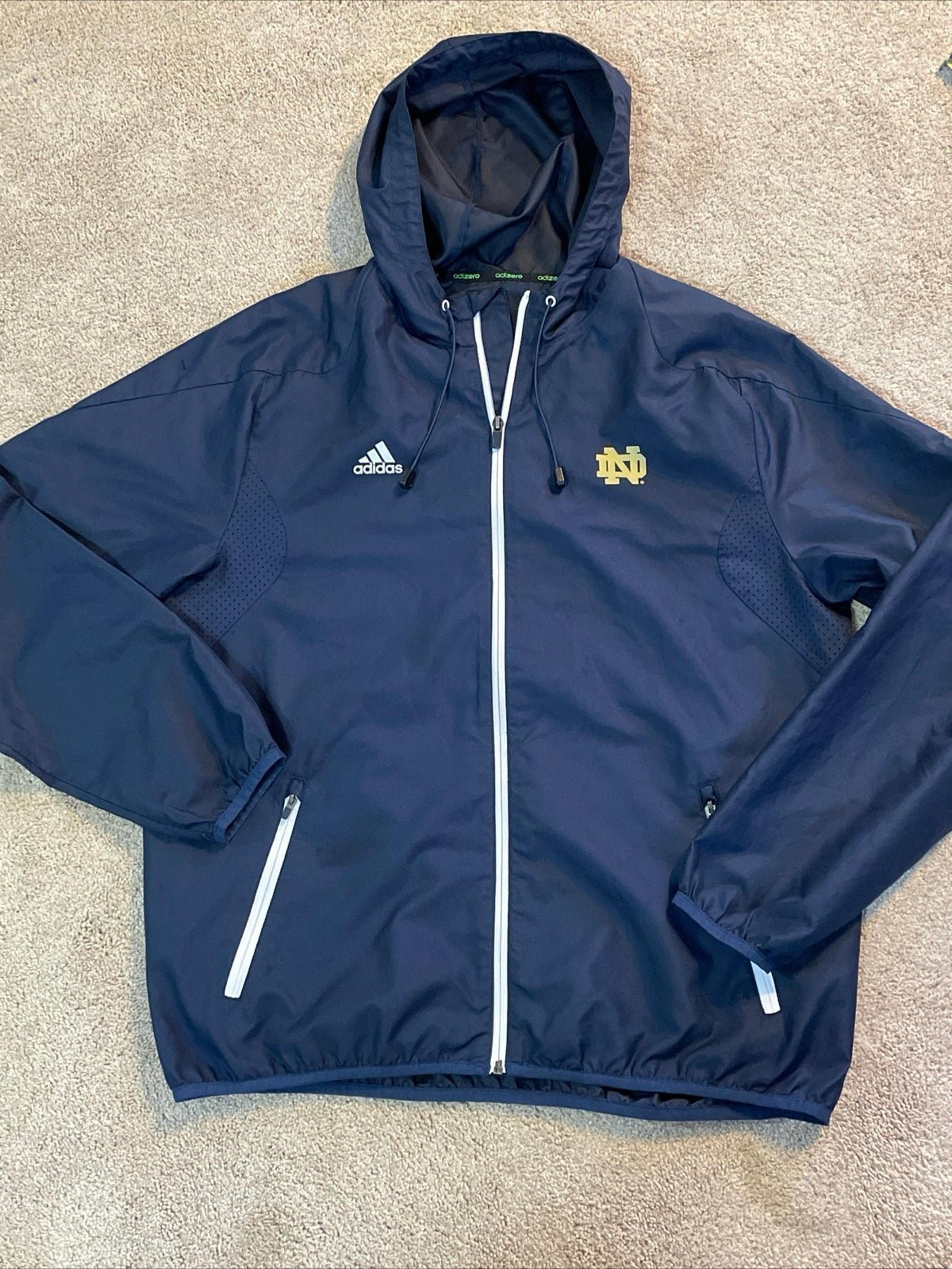 Adidas Notre Dame Mens Winderbreaker AdiZero Climaproof Large Hoodie Zipped