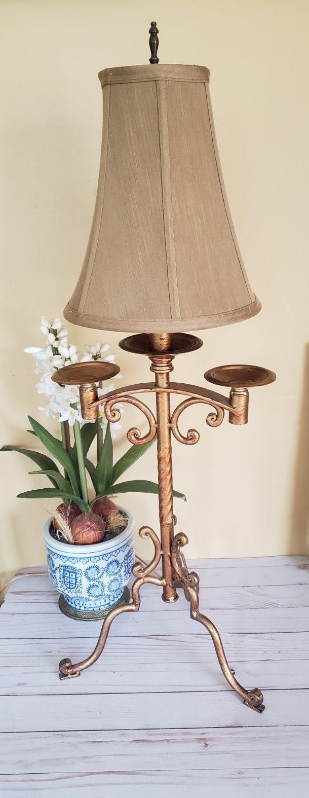 Vintage Style Tall Candlestand Table Lamp