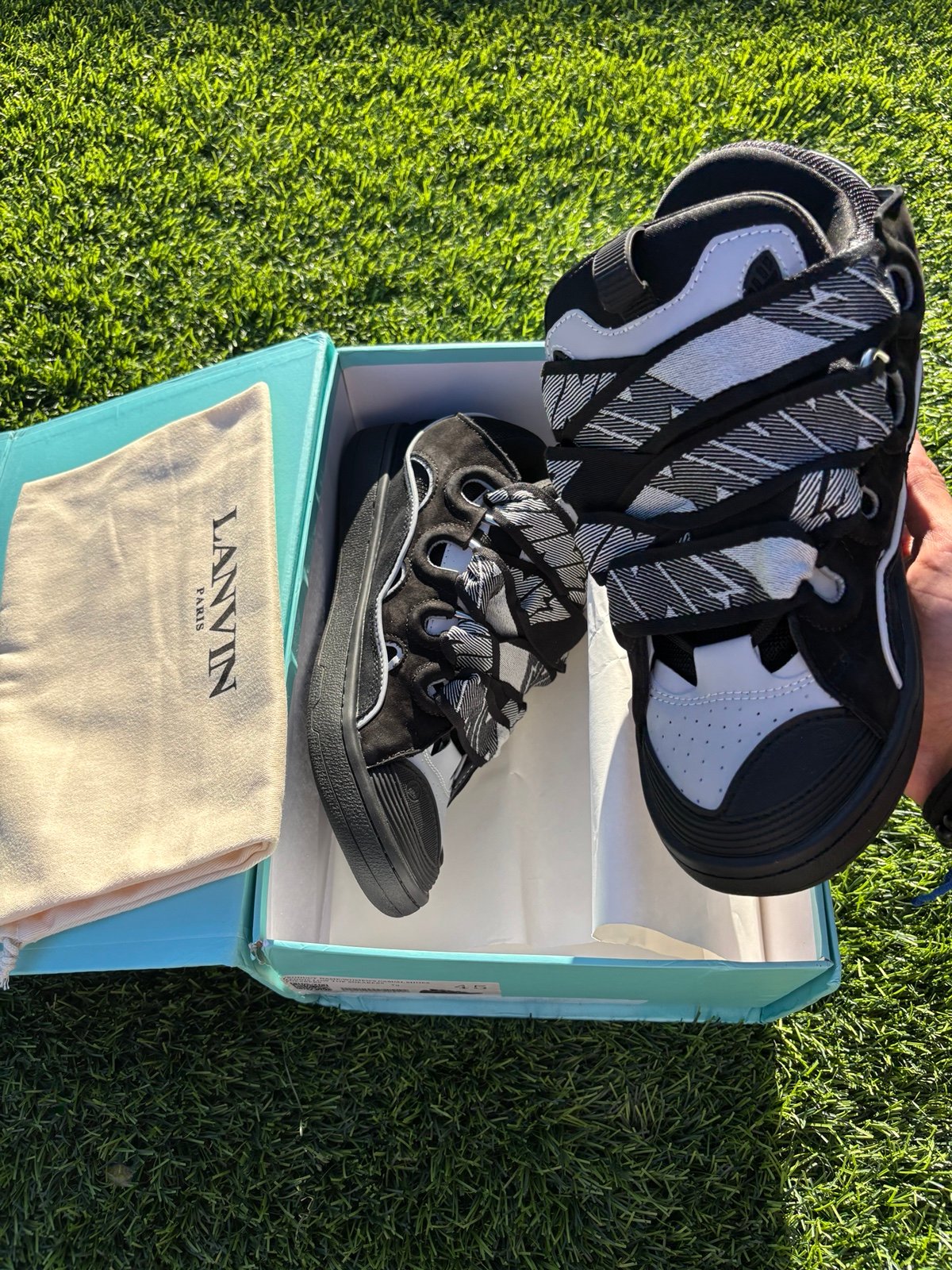 *NEW* BLACK LANVIN SNEAKERS SHOES MEN
