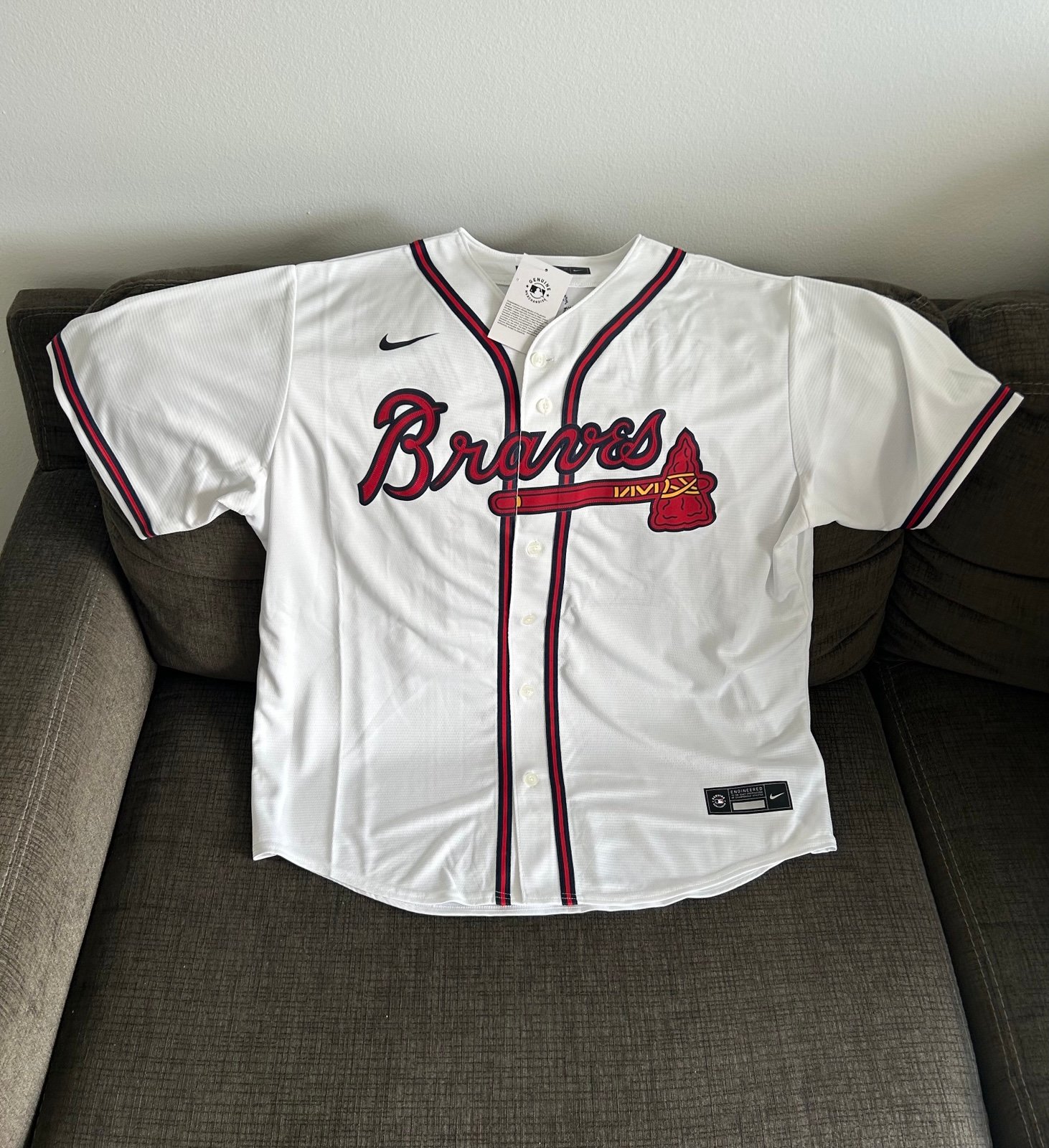 Nike Atlanta Braves Ronald Acuna Jr White Jersey MLB Baseball Men’s Sz: XL