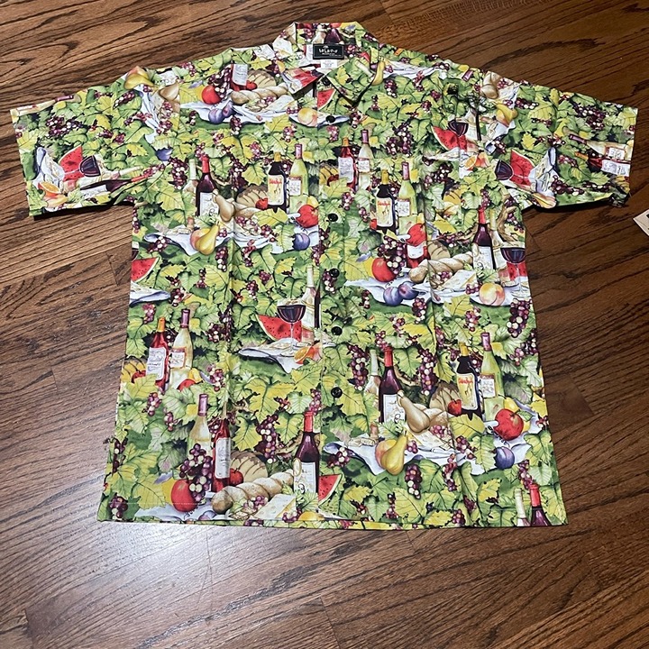 casual shirt, size medium wine, bottle, pattern, cozy, and very comfortable