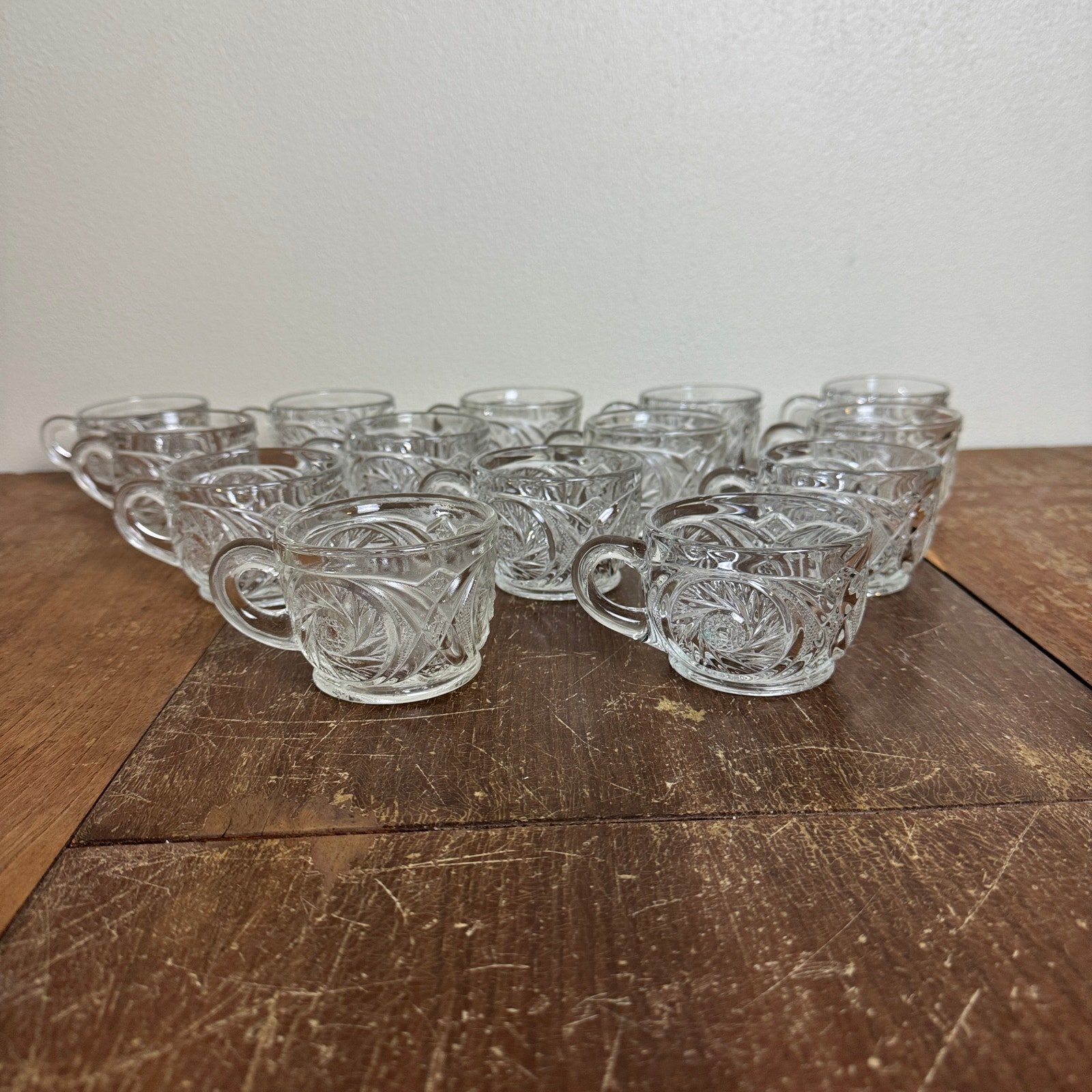 14 Smith Company Early American 1900s Antique Aztec Pattern Punch tea Cups
