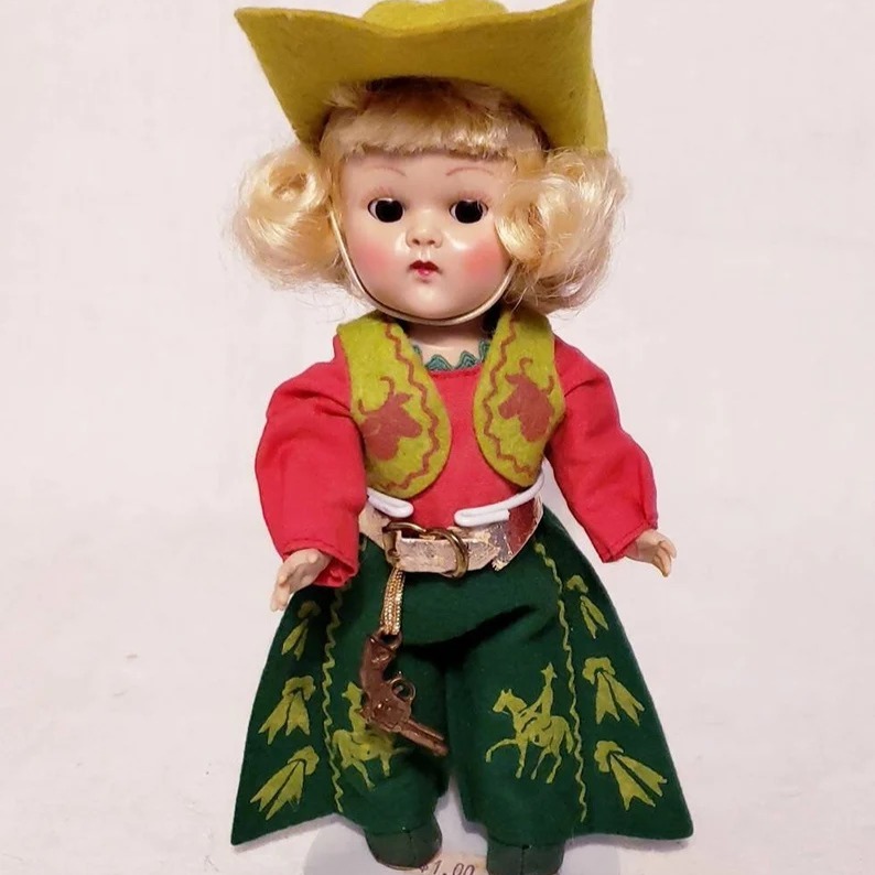 Vintage 1954 Vogue PL SLW Ginny Doll wearing her #37 Cowboy from the Twin Series