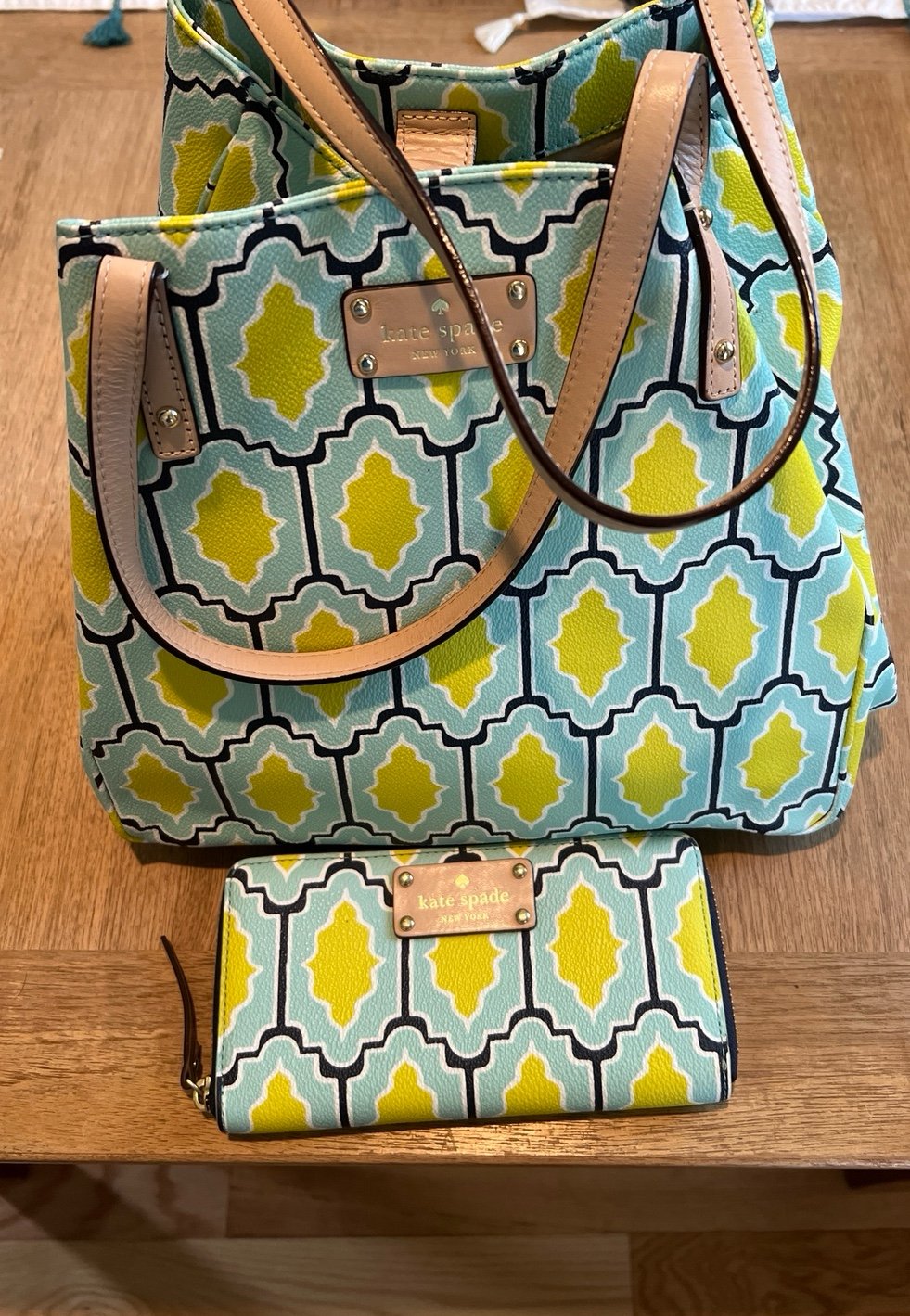 Kate spade cabana tile purse with wallet