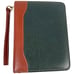 Franklin Quest /Covey vintage green & tan leather 6 ring zip around planner