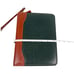 Franklin Quest /Covey vintage green & tan leather 6 ring zip around planner