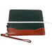 Franklin Quest /Covey vintage green & tan leather 6 ring zip around planner