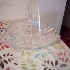Crystal Nantucket Handled Basket