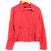 Max Jeans Motorcycle Jacket Women Pink Full Zip Faded Long Sleeve Cotton Blend M