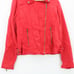 Max Jeans Motorcycle Jacket Women Pink Full Zip Faded Long Sleeve Cotton Blend M