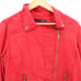 Max Jeans Motorcycle Jacket Women Pink Full Zip Faded Long Sleeve Cotton Blend M