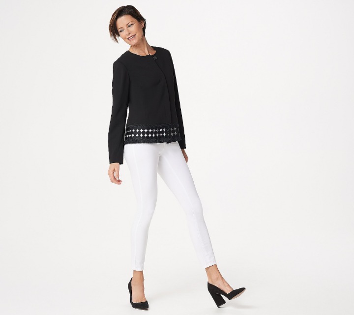 Luxe Crepe Button Front Jacket