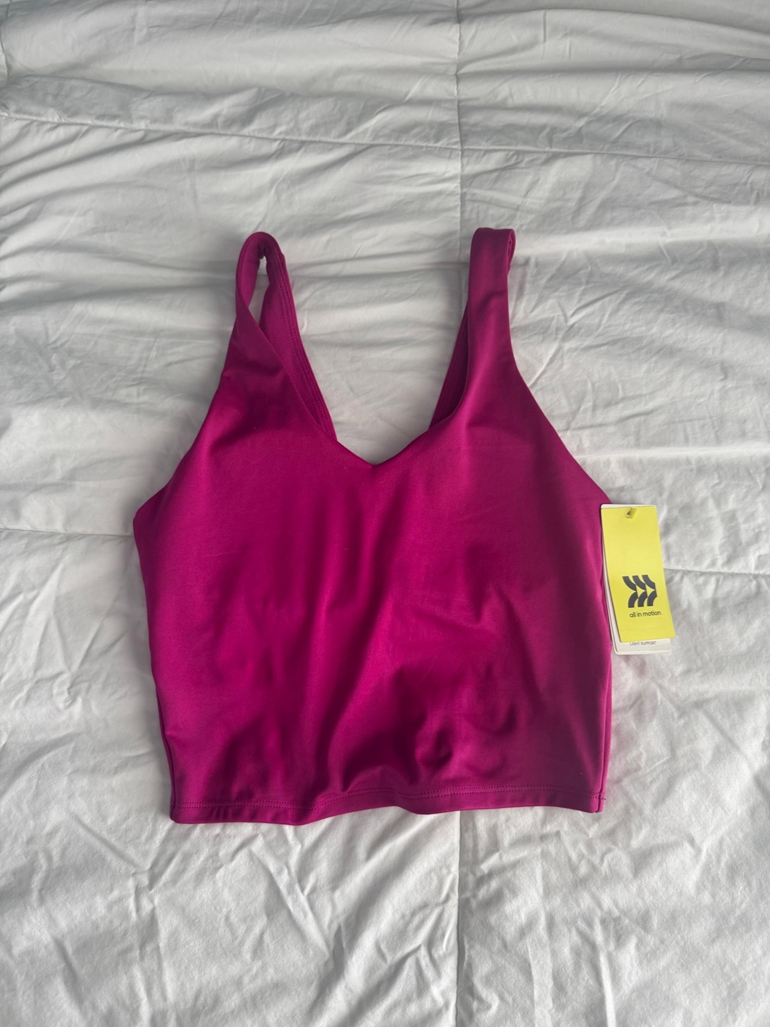 NWT All in Motion V-Neck Crop Bra Berry Purple XS