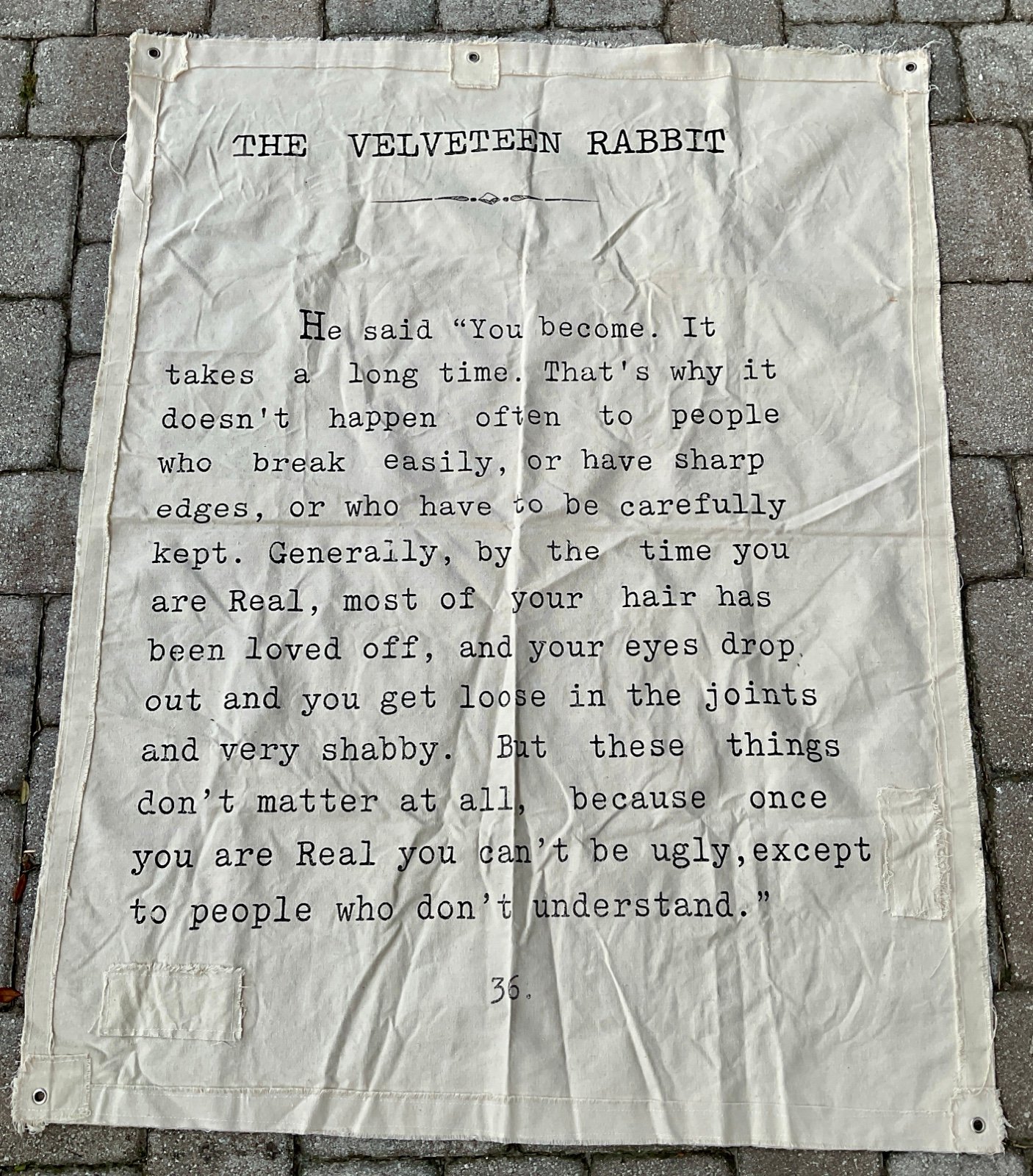 The Velveteen Rabbit Large Fabric Canvas Wall Hanging Decor 55x43