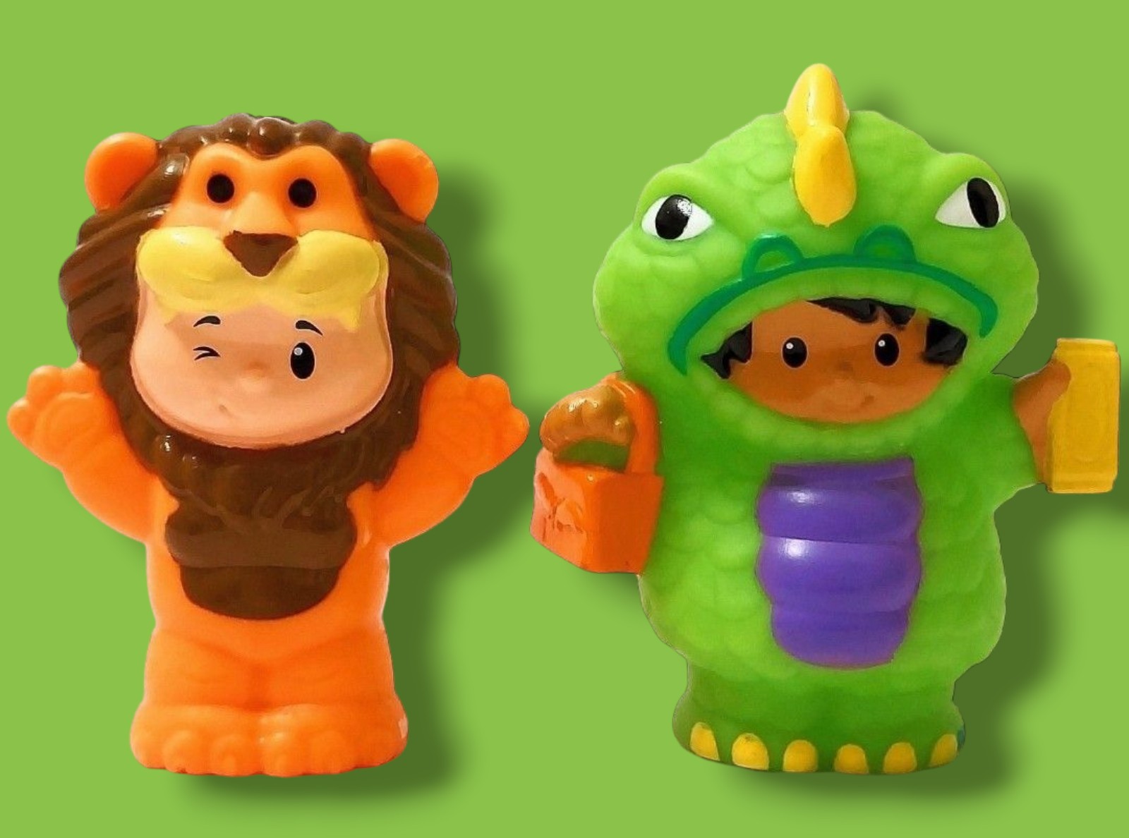 Fisher Price Little People HALLOWEEN COSTUME PARTY LION DINOSAUR BOYS FIGURES