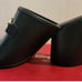 Ferragamo black mules slides 6 1/5