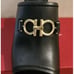 Ferragamo black mules slides 6 1/5