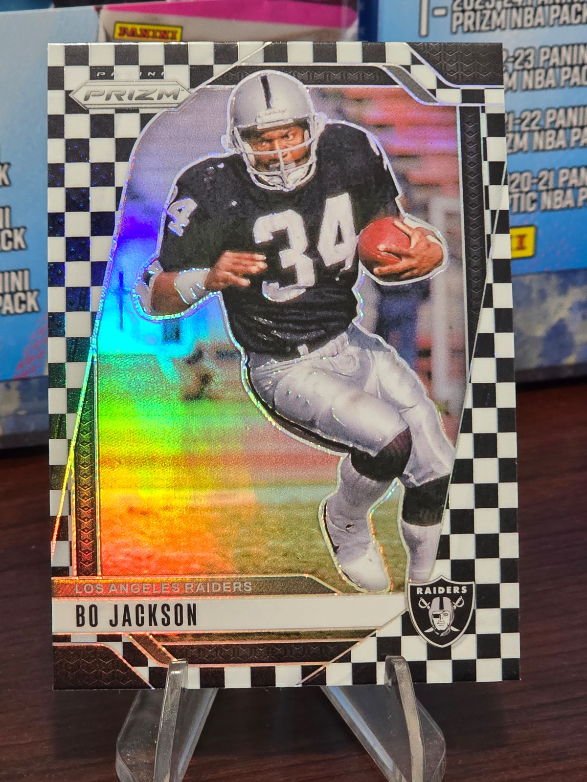 Bo Jackson Black & White Checkerboard Prizm Color Match 2024 Panini Prizm