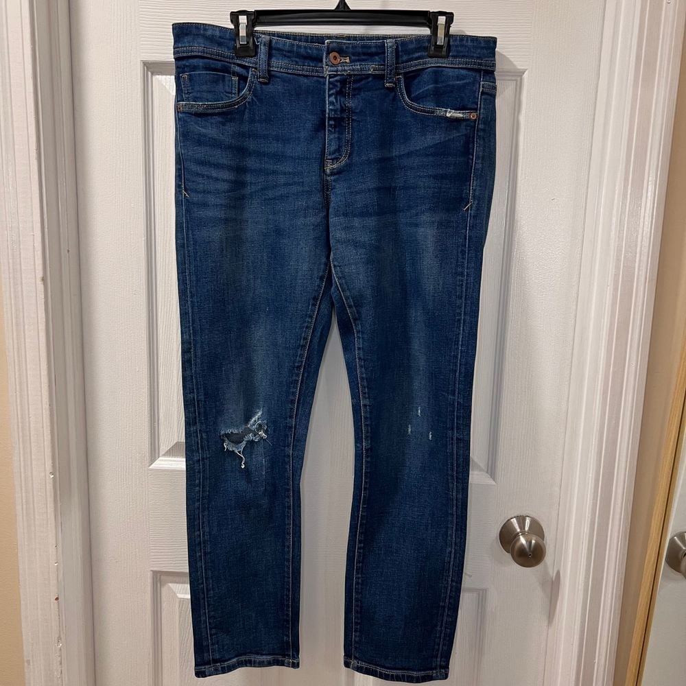 Pilcro & The Letter Press Distressed Medium Wash Denim Casual Straight Leg-SZ 29