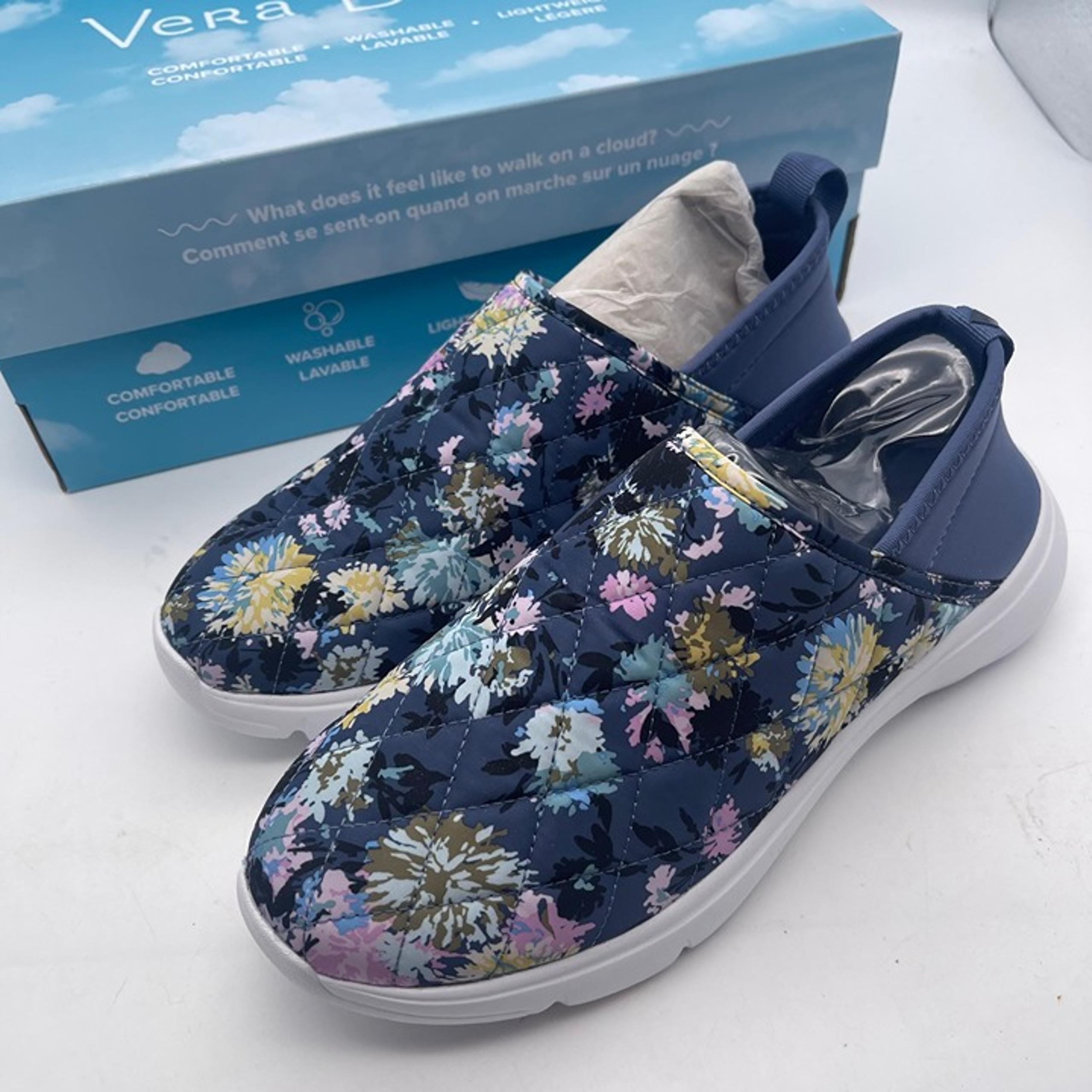 NEW VB Cloud Vera Bradley Convertible Slip-On Shoe Size 8 Blue Floral